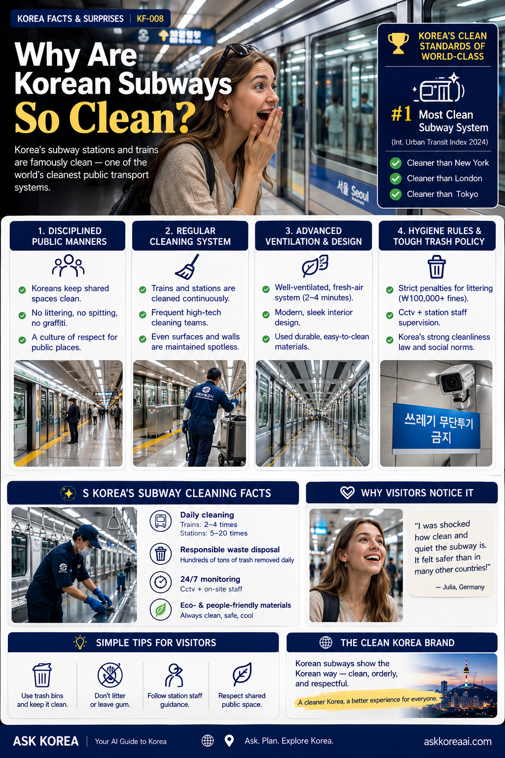 Why Korean subways are so clean — ASK KOREA infographic
