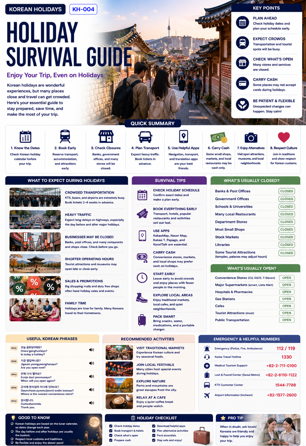 Korean holiday survival guide — ASK KOREA infographic