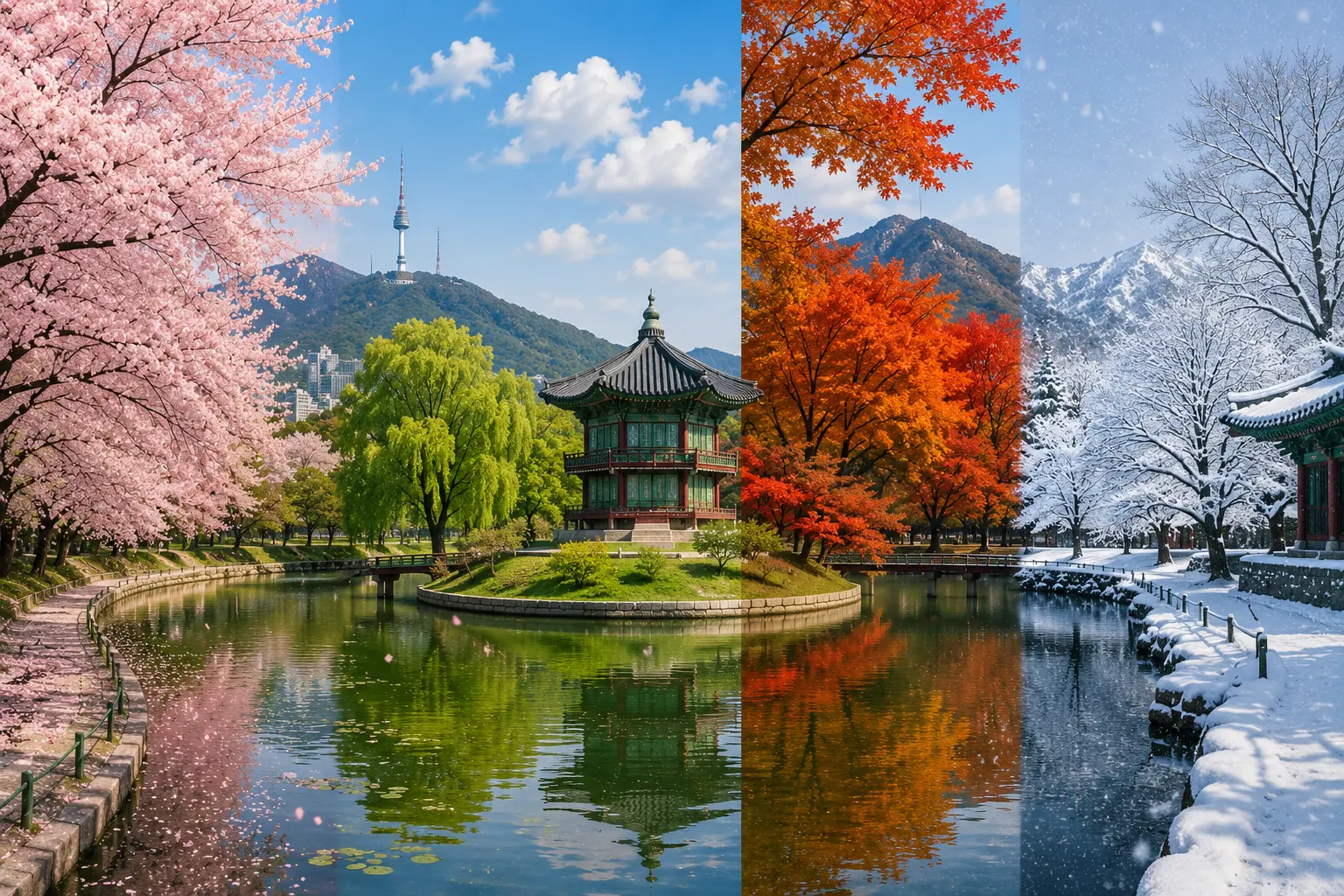 Autumn colours across Korean mountains