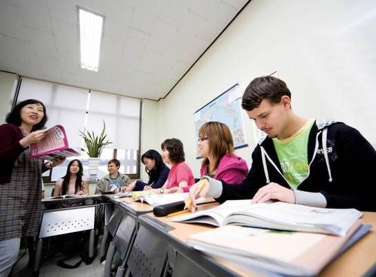 Students in a classroom setting with an instructor