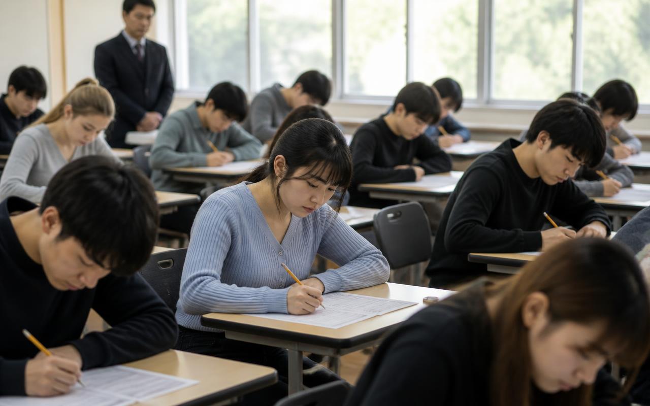Modern study and examination hall in Korea with natural daylight