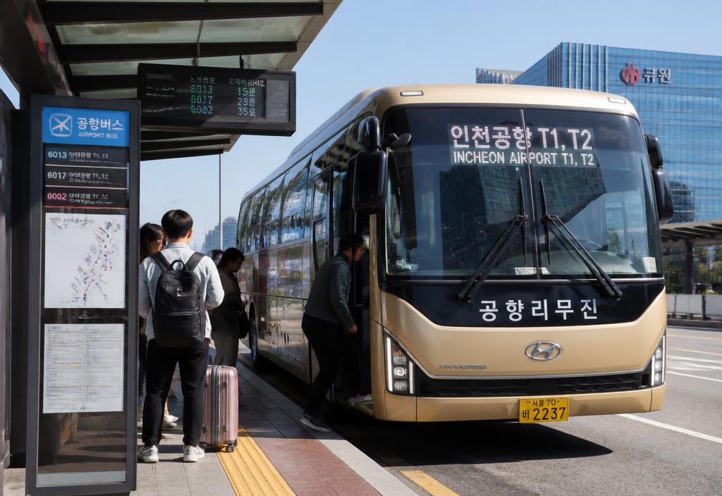 Modern Korean subway train arriving at a Seoul metro platform.